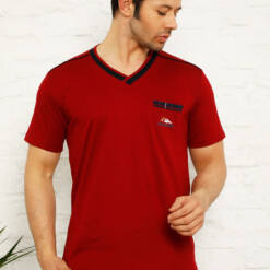Bordo Ecoseli Short Sleeves Male Pijama Set 1167Ky 5 From Turkey t3758 td 1 2