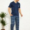 Indigo Ecoseli Short Sleeves Male Pijama Set 1167KY