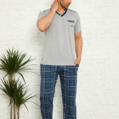 Grey Ecoseli Short Sleeves Male Pijama Set 1167Ky 7 From Turkey t3760 td 1 4