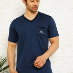 Navy Navy Short Sleeve Male Pijama Set 1167Ky 5 From Turkey t3761 td 1 2