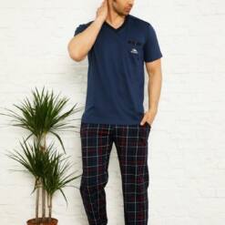 Navy Navy Short Sleeve Male Pijama Set 1167Ky 6 From Turkey t3761 td 1 3