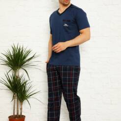 Navy Navy Short Sleeve Male Pijama Set 1167Ky 7 From Turkey t3761 td 1 4
