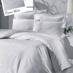 Linge de lit en damas blanc, style 813, confort exquis