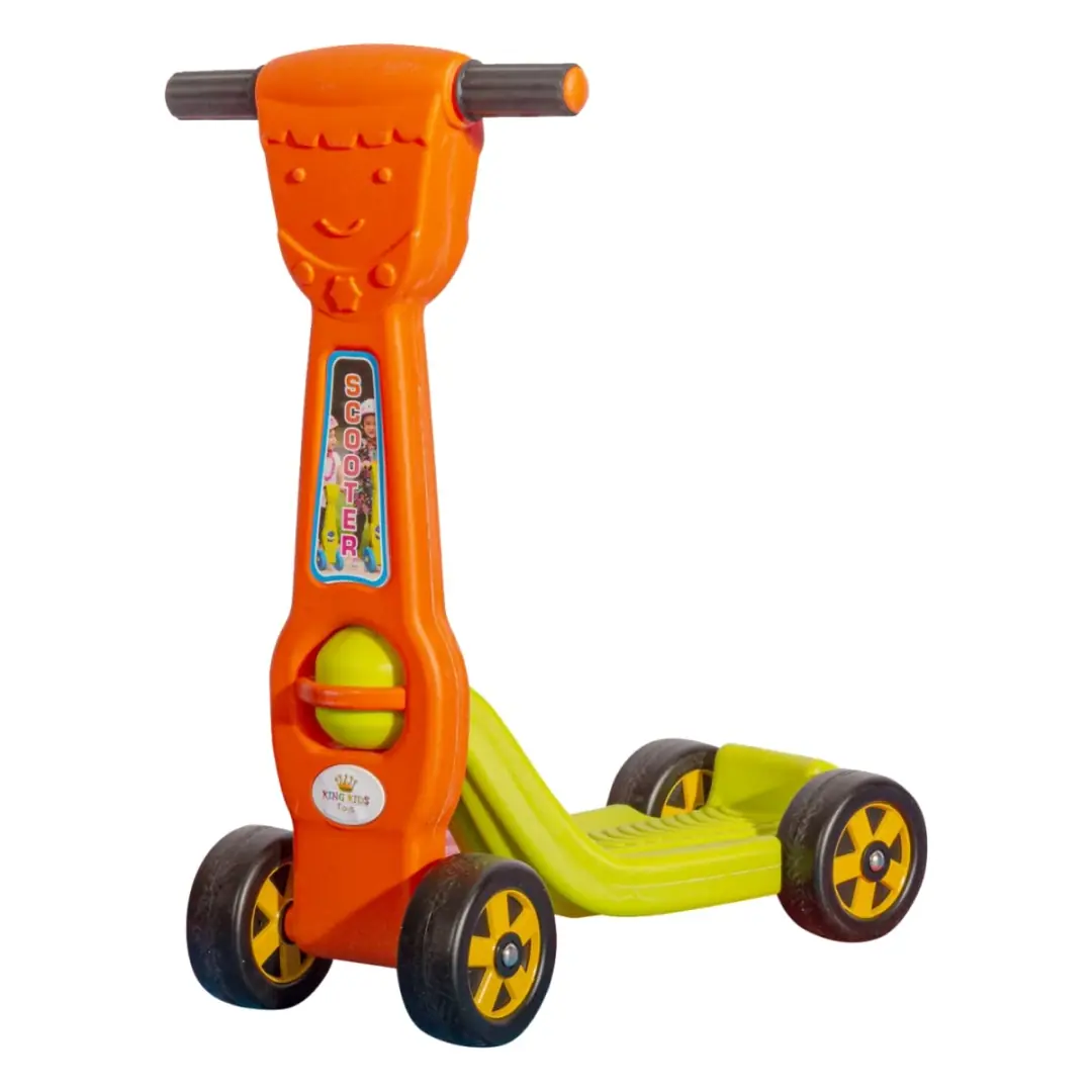 Premium Kids 4-Wheel Beginner Kick Scooter – Safe Indoor &Amp; Outdoor Toddler Ride-On Toy From Turkey KingKids King Fun 4 Wheels Teklek Scooter KS 3710