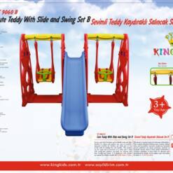 Premium Kids Double Swing And Slide Activity Center – Indoor &Amp; Outdoor Teddy Playground Set 2 From Turkey Kingkids King Garden Indoor Outdoor Cute Teddy Slide Swing Kit Toys Set For Kids Girl Boy ST9060B 2