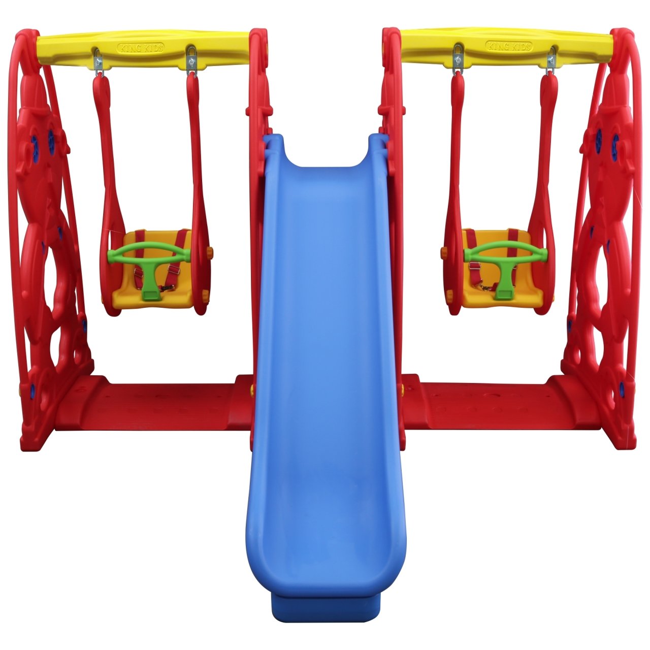 Premium Kids Double Swing And Slide Activity Center – Indoor &Amp; Outdoor Teddy Playground Set From Turkey Kingkids King Garden Indoor Outdoor Cute Teddy Slide Swing Kit Toys Set For Kids Girl Boy ST9060B
